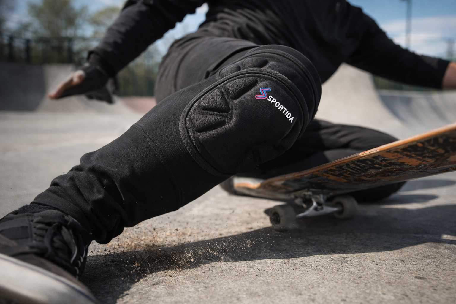 Sportida S6764 knee pads for skatepark protection and impact absorption