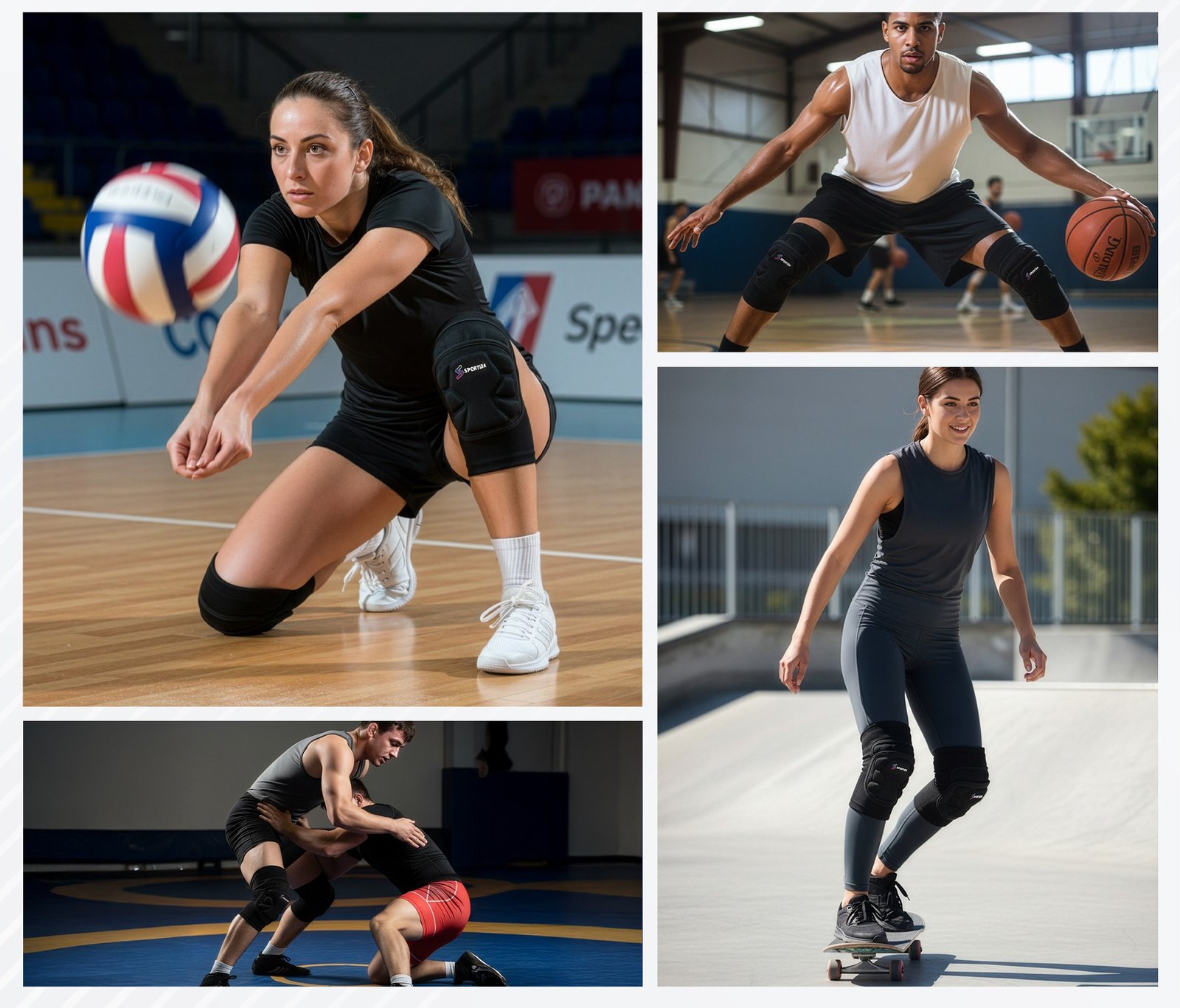 Sportida S6764 knee pads used across multiple sports environments